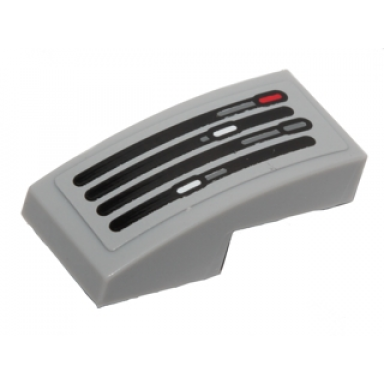 light bluish gray slope curved 2 x 1 x 2 3 with sw flash speeder controls pattern sticker - set 75091