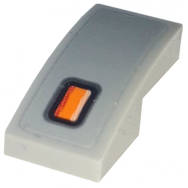 light bluish gray slope curved 2 x 1 x 2 3 with orange blinker light pattern model left side sticker - set 76917