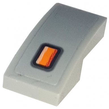 light bluish gray slope curved 2 x 1 x 2 3 with orange blinker light pattern model right side sticker - set 76917