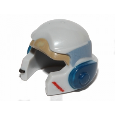 light bluish gray minifigure headgear helmet sw rebel with dark tan sand blue and dark blue a-wing pilot pattern