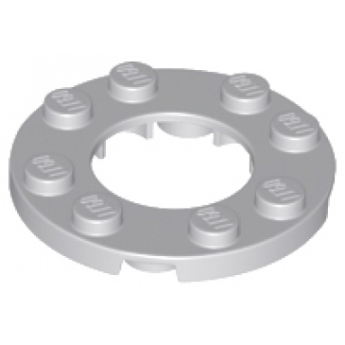 light bluish gray plate round 4 x 4 with 2 x 2 round open center