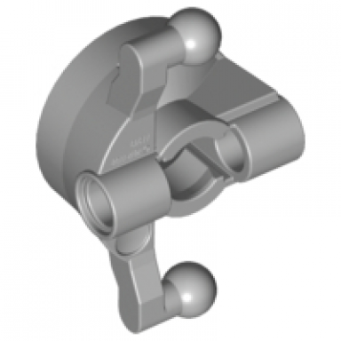 light bluish gray technic steering wheel hub holder with 2 pin holes and 2 tow ball arms