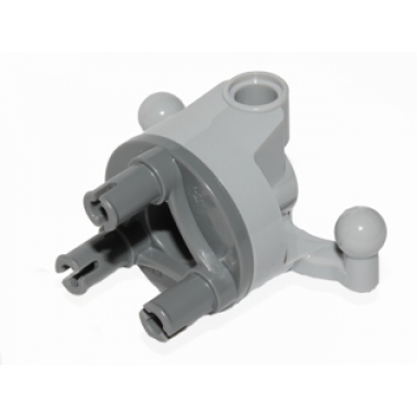 light bluish gray technic steering wheel hub holder with 2 pin holes and 2 tow ball arms with dark bluish gray wheel hub 3 pins round 11949 92909