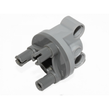 light bluish gray technic steering axle with 2 pin holes with dark bluish gray wheel hub 3 pins round 11950 92909
