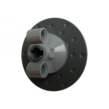 light bluish gray technic steering axle with 2 pin holes with dark bluish gray steering wheel hub 3 pin holes round 11950 35189