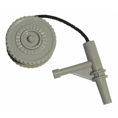 light bluish gray duplo winch drum narrow ridged with black string and light bluish gray nozzle
