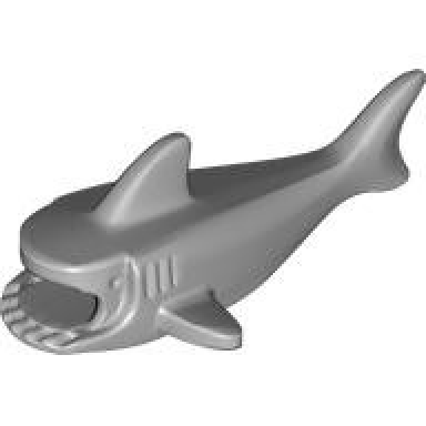 light bluish gray shark body with debossed gills