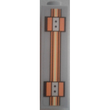 brick 1 x 1 x 3 with orange and gold circuitry pattern sticker - set 70324