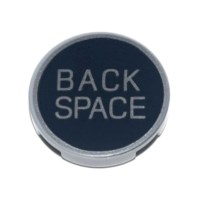 light bluish gray tile round 2 x 2 with bottom stud holder with metallic silver back space pattern