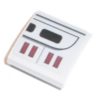 light bluish gray slope curved 2 x 2 x 2 3 with black and dark red rectangles and black lines pattern sticker - set 75140