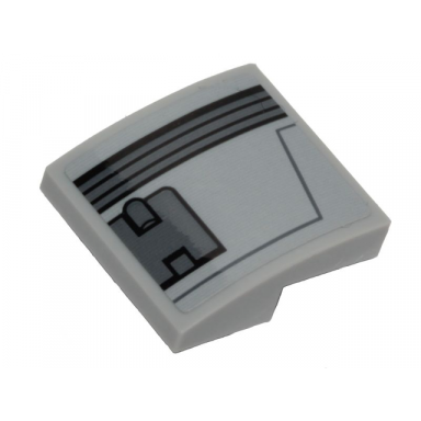 light bluish gray slope curved 2 x 2 x 2 3 with black ace tie interceptor dark bluish gray hull plate pattern model left side sticker - set 75242
