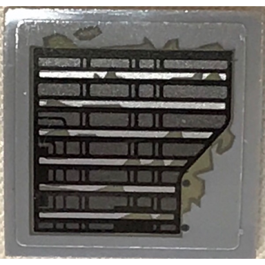 light bluish gray slope curved 2 x 2 x 2 3 with sw vent pattern sticker - set 75202