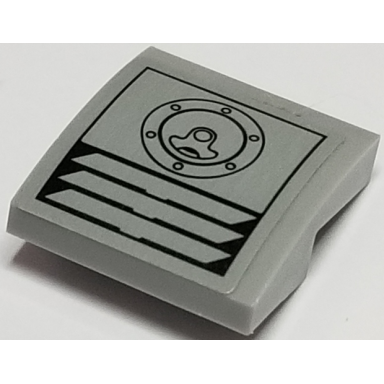 light bluish gray slope curved 2 x 2 x 2 3 with fuel cap and large vents pattern sticker - set 60116
