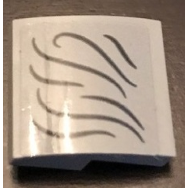 light bluish gray slope curved 2 x 2 x 2 3 with curved lines pattern 3 sticker - set 71043