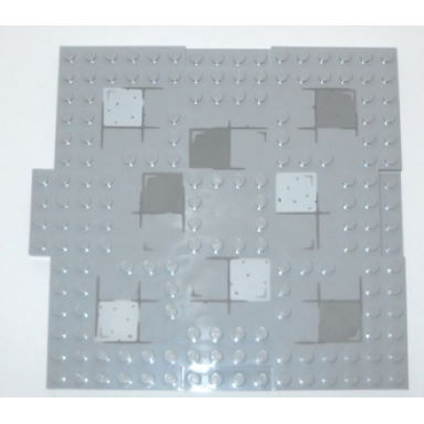 light bluish gray brick modified 16 x 16 x 2 3 with 1 x 4 indentations and 1 x 4 plate with stones pattern