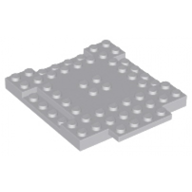 light bluish gray brick modified 8 x 8 x 2 3 with 1 x 4 indentations and 1 x 4 plate