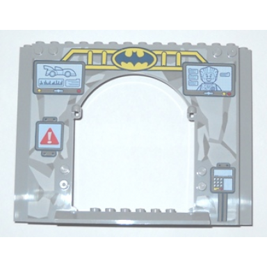 light bluish gray panel 4 x 16 x 10 with batman logo joker and car pattern