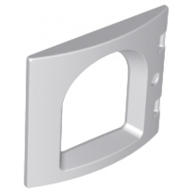 light bluish gray duplo door window pane 1 x 4 x 3 curved front with rounded pane