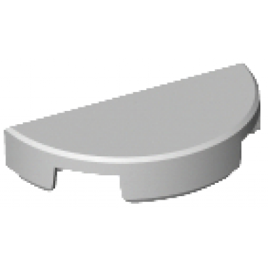 light bluish gray tile round 1 x 2 half