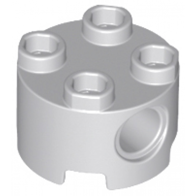 light bluish gray brick round 2 x 2 with pin holes