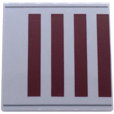 light bluish gray tile 4 x 4 with sw dark red rectangles and dark bluish gray lines pattern