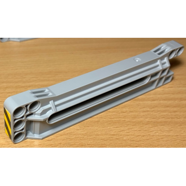 technic gear rack 1 x 14 x 2 housing with black and yellow danger stripes pattern front side sticker - set 42078