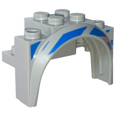 vehicle mudguard 4 x 2 1 2 x 2 1 3 with arch round with blue stripes pattern model left side