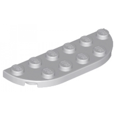 light bluish gray plate round corner 2 x 6 double