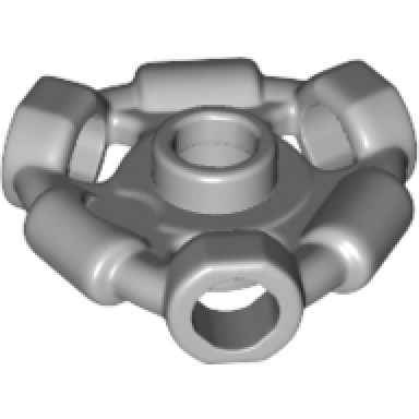 light bluish gray minifigure weapon holder ring with 3 bars and 3 bar holes ninjago aeroblade center - open stud