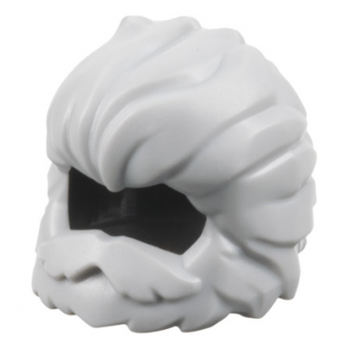 light bluish gray minifigure hair swept back and wavy with short beard