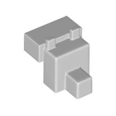 light bluish gray creature head pixelated with snout