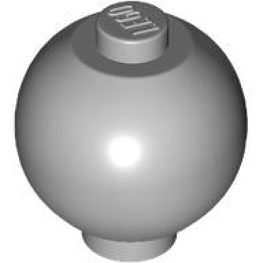light bluish gray brick round 2 x 2 sphere with stud robot body