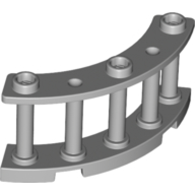 light bluish gray fence 4 x 4 x 2 quarter round spindled with 3 studs