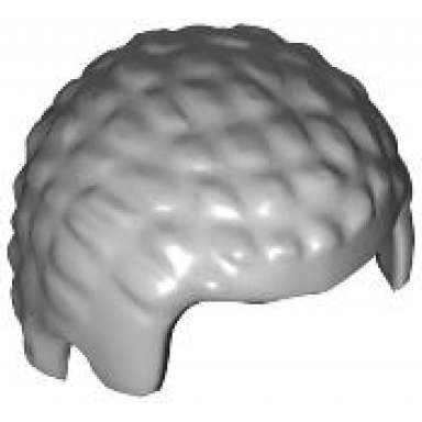 light bluish gray minifigure hair male with coiled texture