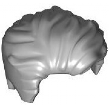 light bluish gray minifigure hair swept left tousled with slight widows peak and short sideburns