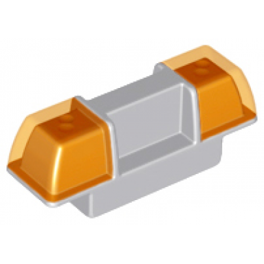 light bluish gray duplo siren with trans-orange lights