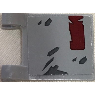 light bluish gray flag 2 x 2 square with sw dark red and dark gray markings pattern on both sides stickers - set 75202