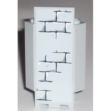 light bluish gray panel 3 x 3 x 6 corner wall with light bluish gray bricks pattern sticker - set 7094