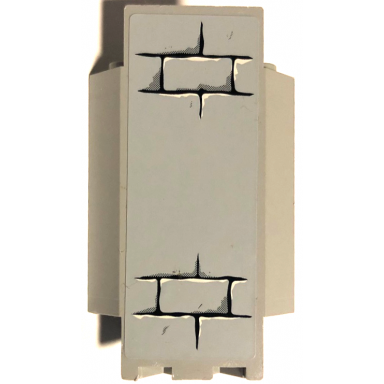 light bluish gray panel 3 x 3 x 6 corner wall with bricks black mortar and white highlights pattern b sticker - set 7094