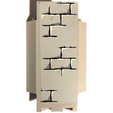 light bluish gray panel 3 x 3 x 6 corner wall with bricks black mortar and white highlights pattern e sticker - set 7094