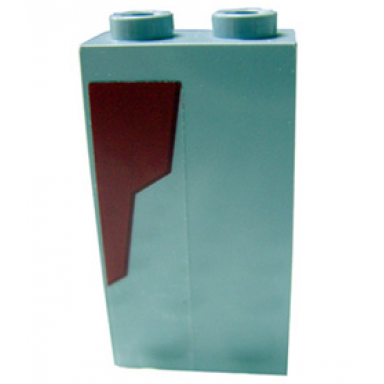light bluish gray panel 1 x 2 x 3 - hollow studs with sw at-te cabin armor plate pattern model left side sticker - set 7675