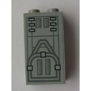 light bluish gray panel 1 x 2 x 3 - hollow studs with circuitry pattern sticker - set 6211