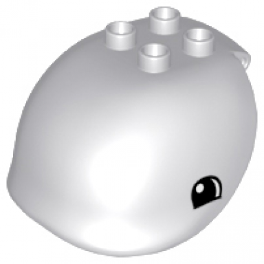 light bluish gray duplo whale head with eyes pattern