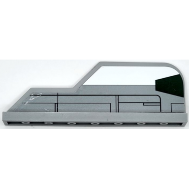 light bluish gray tail 8 x 1 with stepped fin with dark green trapezoid white stripe and black lines pattern model left side sticker - set 75150