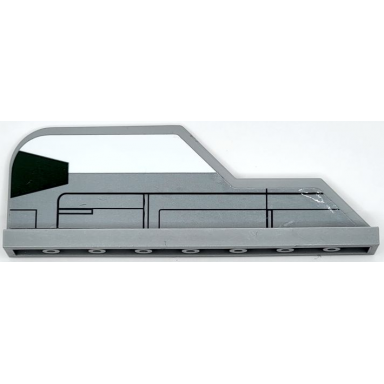 light bluish gray tail 8 x 1 with stepped fin with dark green trapezoid white stripe and black lines pattern model right side sticker - set 75150