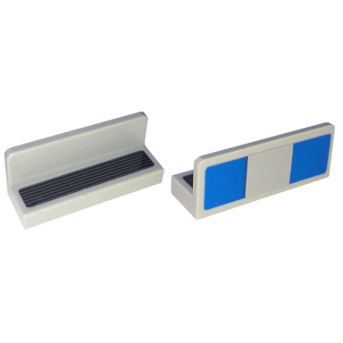 light bluish gray panel 1 x 3 x 1 with blue squares and black grille pattern stickers - set 76917