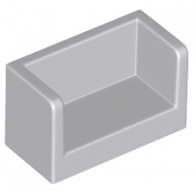 light bluish gray panel 1 x 2 x 1 with rounded corners and 2 sides