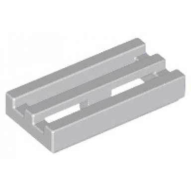 light bluish gray tile modified 1 x 2 grille with bottom groove
