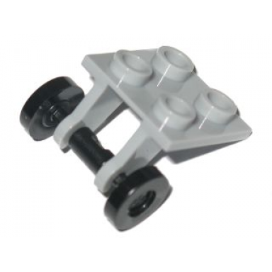 light bluish gray plate modified 2 x 2 thin with plane single wheel holder and black wheel skateboard trolley 2415 2496