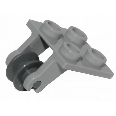 light bluish gray plate modified 2 x 2 thin with plane single wheel holder and dark bluish gray pulley wheel 2415 3464